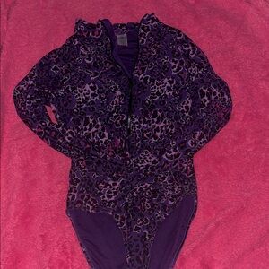 Purple Leopard Print Bodysuit